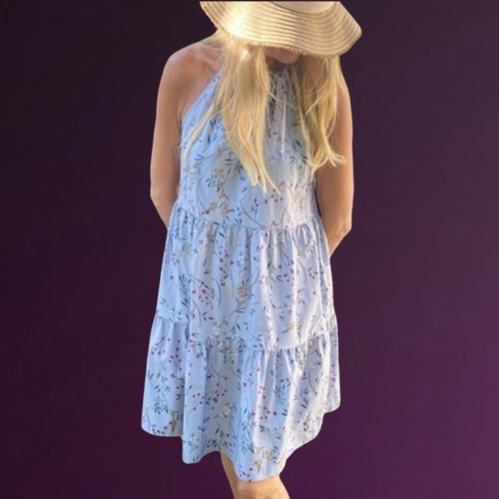 A New Day Tiered Light Blue Dress